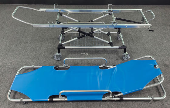 Camionetto per il trasferimento del paziente in cuoio PU di prima assistenza in lega di alluminio