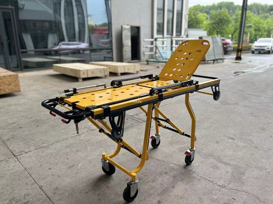 Stretcher per ambulanze in alluminio ingrossato di fascia alta per soccorso di emergenza con altezza regolabile dello schienale per uso ospedaliero