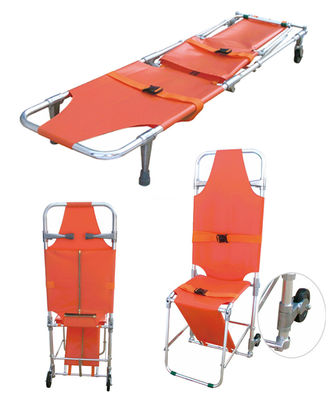 Portable and durable two-wheel foldable chair-type rescue stretchers (Settine di soccorso pieghevoli su due ruote portatili e durevoli)