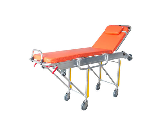 Leggio di alluminio pieghevole ambulanza barella di trasferimento del paziente altezza e schiena regolabile aiuto di salvataggio