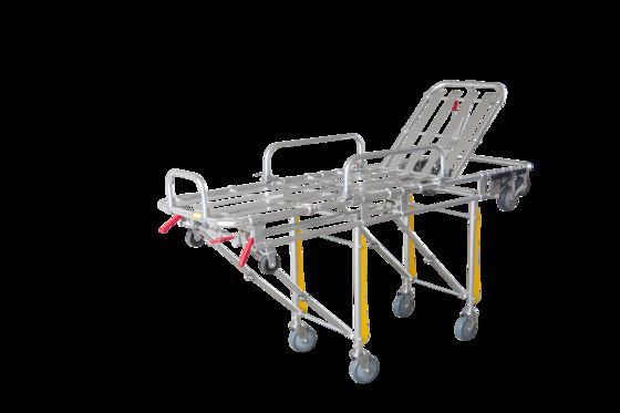 Stretcher di carico automatico a doppio tubo, ripiegabile per ambulanze, stretcher da 75 gradi per il trasferimento del paziente