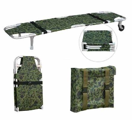 Due ruote Due gambe di supporto Quattro pieghevole Stretcher Trolley 1200D Camouflage Oxford cuoio