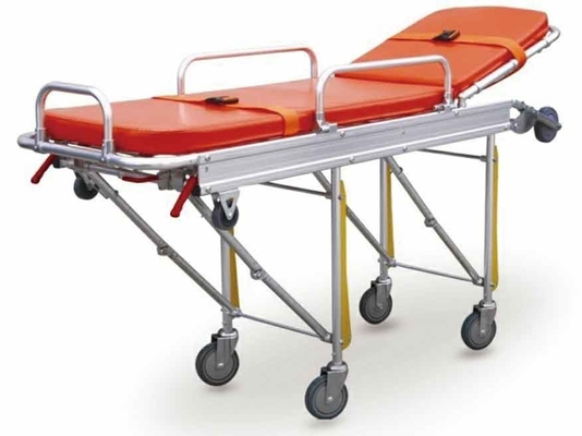 Un buon prezzo. Leggio di alluminio pieghevole ambulanza barella di trasferimento del paziente altezza e schiena regolabile aiuto di salvataggio in linea