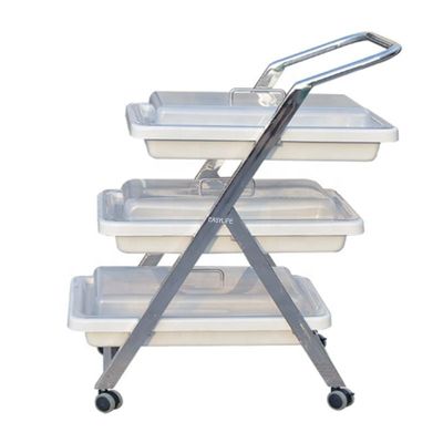 Servizio 51.5CMMedical dell'endoscopio 630MM carretto pratico medico del carrello dello scaffale di acciaio inossidabile di tre strati