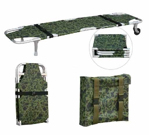 Due ruote Due gambe di supporto Quattro pieghevole Stretcher Trolley 1200D Camouflage Oxford cuoio